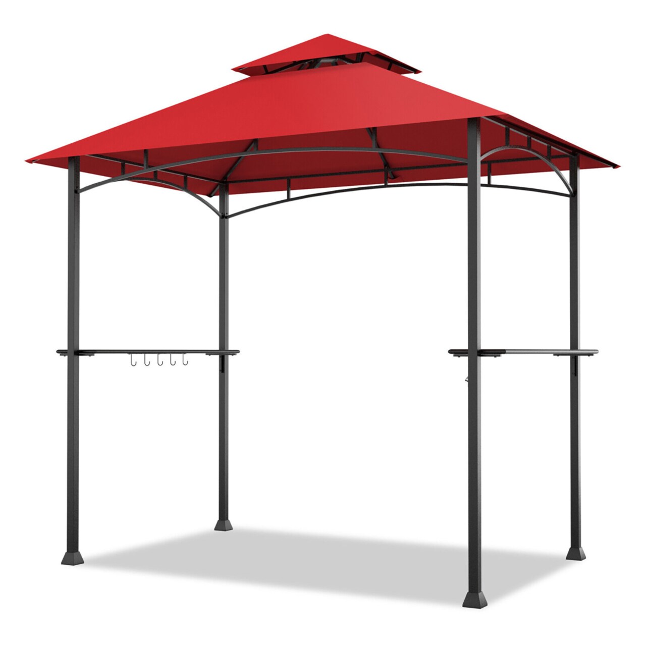 8 X 5 Bbq Grill Gazebo 2-Tier Barbecue Canopy Vented Top Shelves Shelter